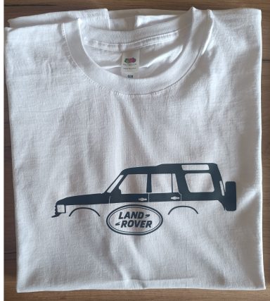 T-Shirt Land Rover Discovery 2 weißes T-Shirt mit Land Rover Discovery 2