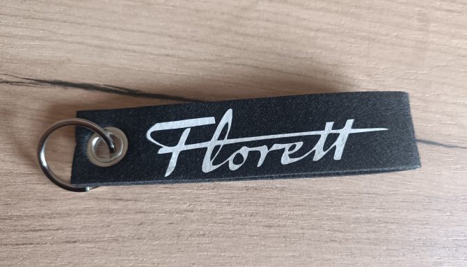 Schlüsselanhänger Florett schwarzer Schlüsselanhänger mit Kreidler Florett Aufdruck