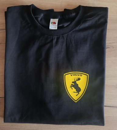 T-Shirt Scuderia Volvo Schwarzes T-Shirt mit Scuderia Volvo Logo (springender Elch)