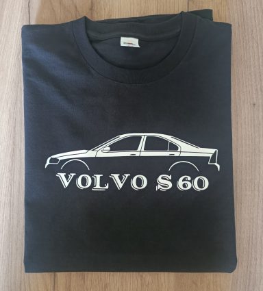 T-Shirt Volvo S60 schwarzes T-Shirt mit Silhouette eines Volvo S60