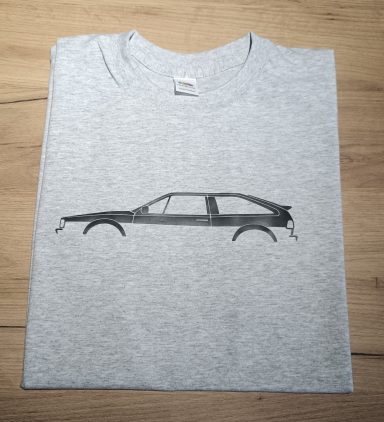 T-Shirt VW Scirocco graues T-Shirt mit Silhouette eines VW Scirocco 2
