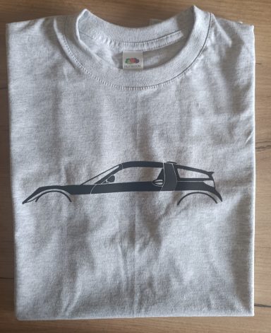 T-Shirt Smart Roadster-Coupe graues T-Shirt mit Silhouette eines Smart Roadster