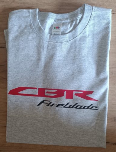 T-Shirt Honda Fireblade CBR Hellgraues T-Shirt mit Aufdruck CBR Fireblade