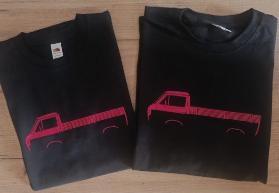 T-Shirt VW T3 Pritsche schwarzes Shirt mit VW T3 Pritsche Single Cab