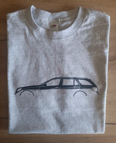 T-Shirt Mercedes S212 graues T-Shirt mit der Silhouette eines Mercedes Benz S212 Kombi