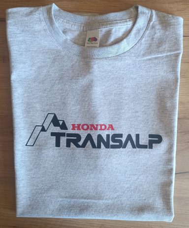 T-Shirt Honda Transalp mit Schlüsselanhänger graues T-Shirt mit Honda Transalp 600 Logo