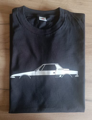 T-Shirt Fiat X 1/9 schwarzes T-Shirt mit Fiat X1/9 Silhouette