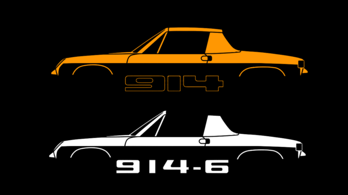 T-Shirt Porsche 914 T-Shirt mit Silhouette des Porsche 914-6