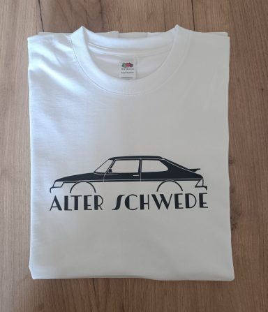 T-Shirt Saab 900 weißes T-Shirt mit Saab 900