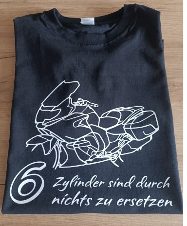 T-Shirt BMW K 1600 GT schwarzes T-Shirt mit Silhouette einer BMW K1600 GT