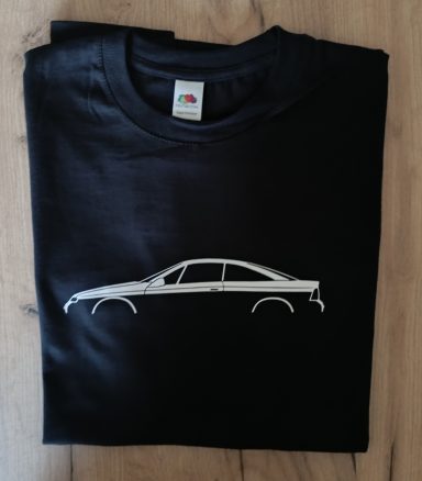 T-Shirt Opel Calibra schwarzes T-Shirt mit Silhouette eines Opel Calibra
