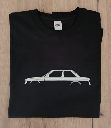 T-Shirt BMW 3er E30 Schwarzes T-Shirt mit Silhouette eines 3er BMW E30