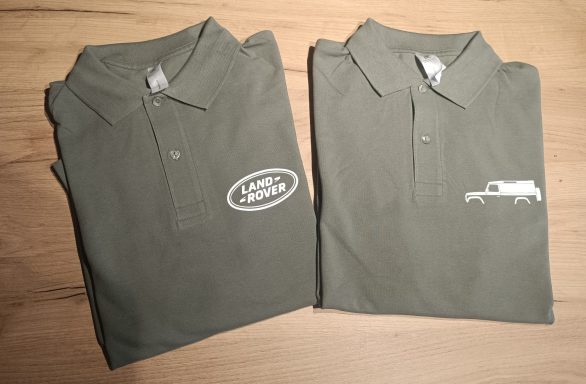 Poloshirt Land Rover 2 olivgrüne Polo-Shirts mit Land Rover Logo und Land Rover 109