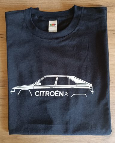 T-Shirt Citroen BX schwarzes T-Shirt mit Citroen BX Silhouette