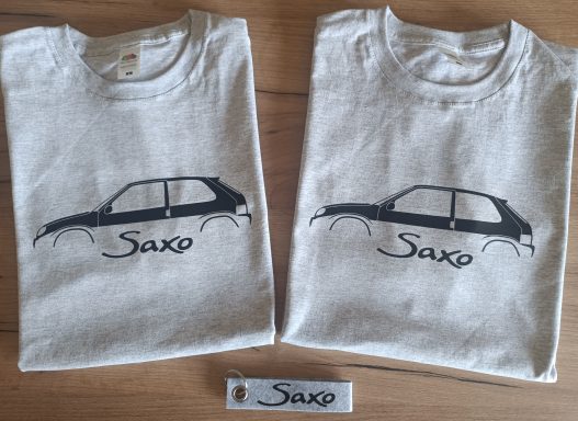 T-Shirt Citroen Saxo T-Shirt mit Silhouette eines Citroen Saxo VTS/VTR