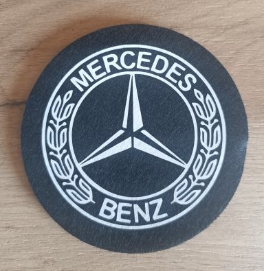 Untersetzer Mercedes Benz schwarzer Untersetzer/Bierdeckel aus Filz mit Mercedes Benz logo
