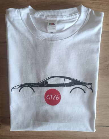 T-Shirt Toyota GT86 weißes T-Shirt mit Silhouette eines Toyota GT86
