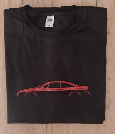 T-Shirt Opel Calibra schwarzes T-Shirt mit Silhouette eines Opel Calibra