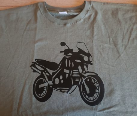 T-Shirt Triumph Tiger 955i olivgrünes T-Shirt mit Silhouette einer Triumph Tiger 955i