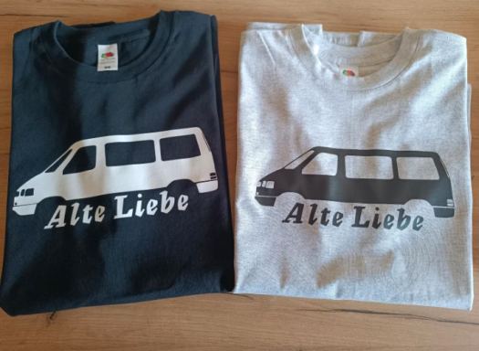 T-Shirt VW T4 Alte Liebe 2 T-Shirts mit VW T4 Bus und ALTE LIEBE Schriftzug