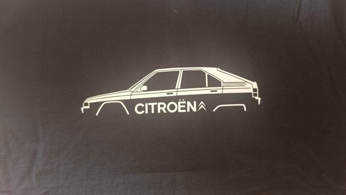 T-Shirt Citroen BX schwarzes T-Shirt mit Citroen BX Silhouette