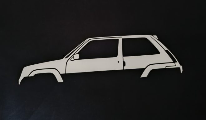 T-Shirt Renault R5 GT turbo schwarzes T-Shirt mit Silhouette eine Renault R5 GT turbo