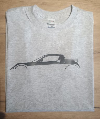 T-Shirt Smart Roadster graues T-Shirt mit Silhouette eines Smart Roadster
