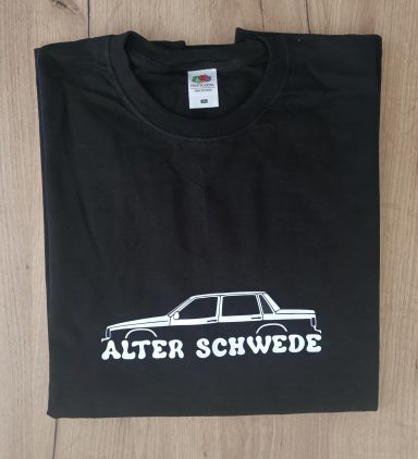 T-Shirt Volvo 744 schwarzes T-Shirt mit Silhouette eines Volvo 744