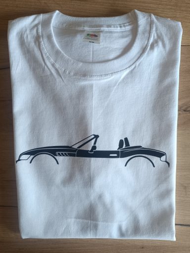 T-Shirt BMW Z3 weißes T-Shirt mit Silhouette eines BMW Z3 Roadster