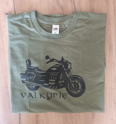 T-Shirt Honda F6C Valkyrie olivgrünes T-Shirt mit Silhouette einer Honda F6C Valkyrie