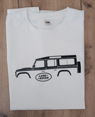 T-Shirt Land Rover Defender 110 weißes T-Shirt mit Landy 110