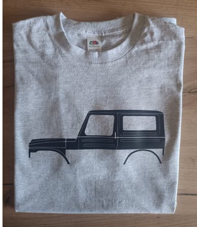 T-Shirt Suzuki LJ80 graues T-Shirt mit der Silhouette eines Suzuki LJ80