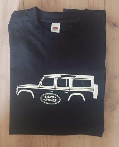 T-Shirt Land Rover Defender 110 schwarzes T-Shirt mit Landrover Defender 110