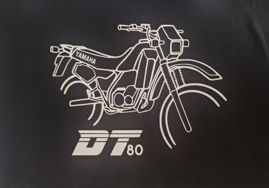 T-Shirt Yamaha DT80 lc2 schwarzes T-Shirt mit Yamaha DT80 LC2 53V