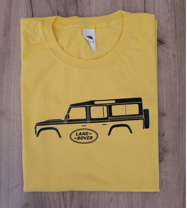 T-Shirt Land Rover Defender 110 gelbes T-Shirt mit Land Rover 110
