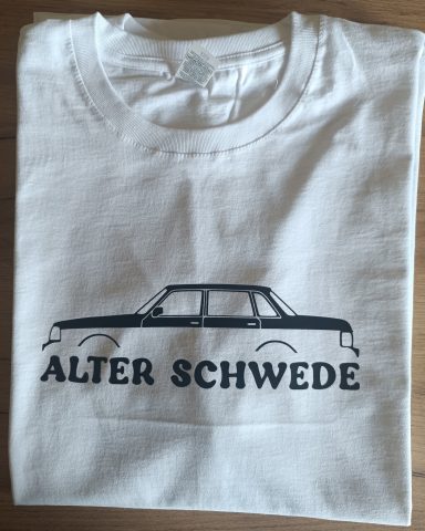 T-Shirt Volvo 244 weißes T-Shirt mit Volvo 244 Alter Schwede