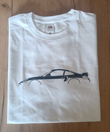 T-Shirt Porsche 911 weißes T-Shirt mit Porsche 911 GT2 996