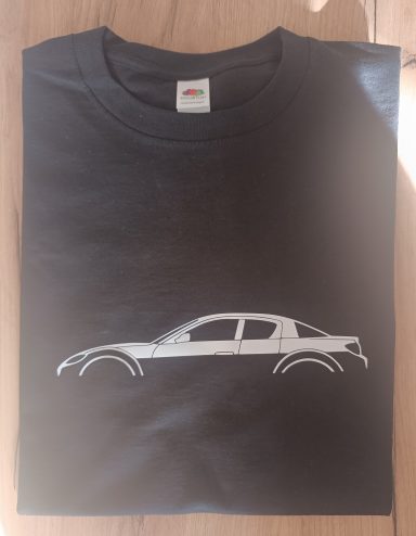 T-Shirt Mazda RX8 schwarzes T-Shirt mit Mazda RX8 Silhouette