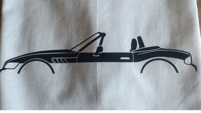 T-Shirt BMW Z3 weißes T-Shirt mit Silhouette eines BMW Z3 Roadster