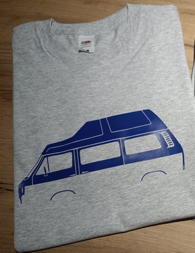 T-Shirt VW T3 Westfalia Hochdach graues T-Shirt mit VW T3 Westfalia Hochdach