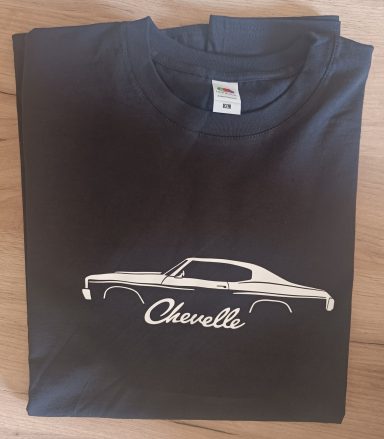 T-Shirt Chevrolet Chevelle SS schwarzes T-Shirt mit Chevrolet Chevelle SS Hardtop