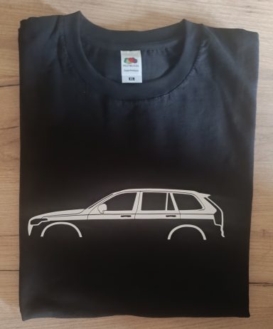 T-Shirt Volvo XC90 II schwarzes T-Shirt mit Silhouette eines Volvo XC90 2. Gen.
