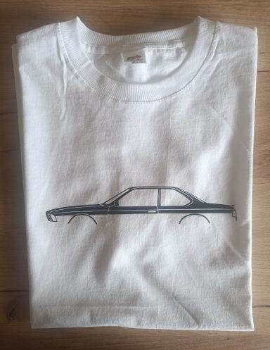 T-Shirt 6er BMW E24 weißes T-Shirt mit Silhouette eines 6er BMW E24