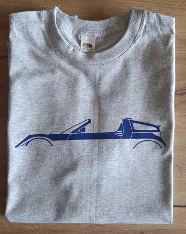 T-Shirt Smart Roadster graues T-Shirt mit Smart Roadster und offenem Dach