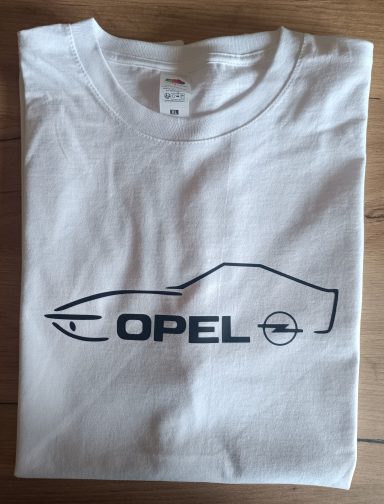 T-Shirt Opel GT weißes T-Shirt mit Umriss eines Opel GT