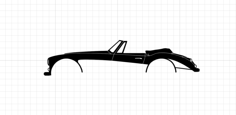 T-Shirt Austin Healey T-Shirt mit Silhouette eine Austin Healey