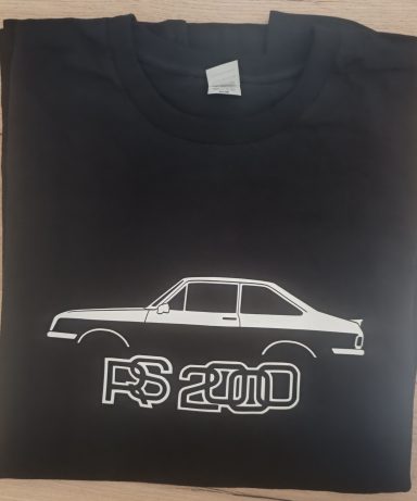T-Shirt mit Silhouette von Ford Escort RS2000 MK2