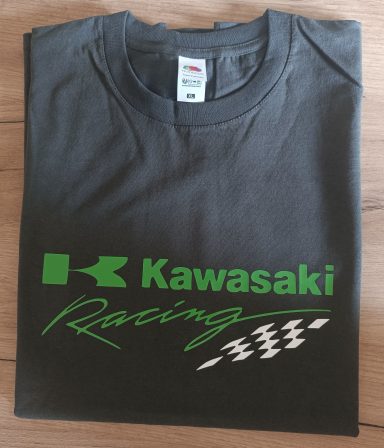 T-Shirt Kawasaki Racing schwarzes T-Shirt mit Aufdruck Kawasaki Racing