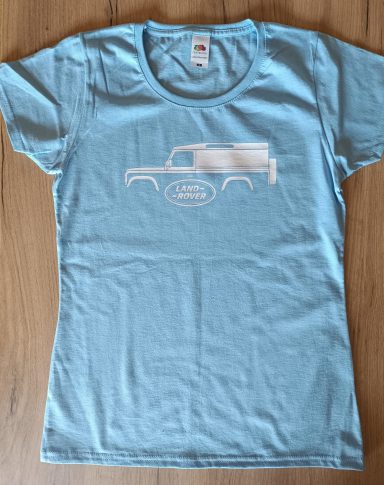 T-Shirt Damen Defender 110 blaues Damen T-Shirt mit Land Rover Defender 110