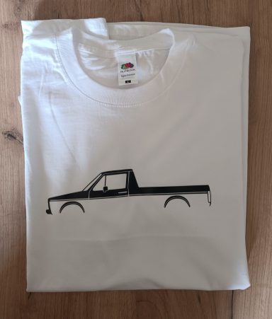 T-Shirt VW Caddy weißes T-Shirt mit Silhouette eine VW Caddy 1